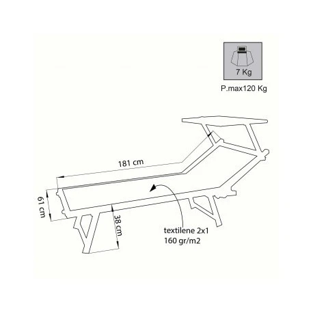 Lettino Prendisole Con Tettuccio Cosma Bari Bianco 5 Lettino Prendisole Con Tettuccio Cosma Bari Bianco - immagine 3