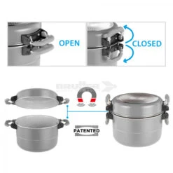 Pentole Brunner Fusion 7+1 Ø 22 -CampeggioTop Italia pentole brunner fusion 71 o 22 chiusura magnetica fondo ceramica antiaderente gas elettrico induzione 1