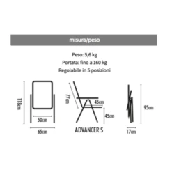 WESTFIELD Sedia Pieghevole Brunner Advancer Small -CampeggioTop Italia sedia pieghevole advancer small 2