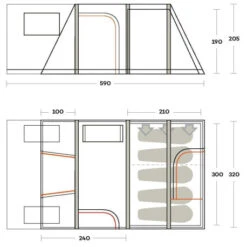 Tenda Ferrino Altair 5 -CampeggioTop Italia tenda ferrino altair 5 family struttura pneumatica performatica gonfiabile ampia spaziosa abside anteriore campeggio stanziale 8