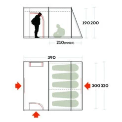 Tenda Ferrino Fenix 5 -CampeggioTop Italia tenda ferrino fenix 5 campeggio stanziale ampia abitabilita family famiglia 1